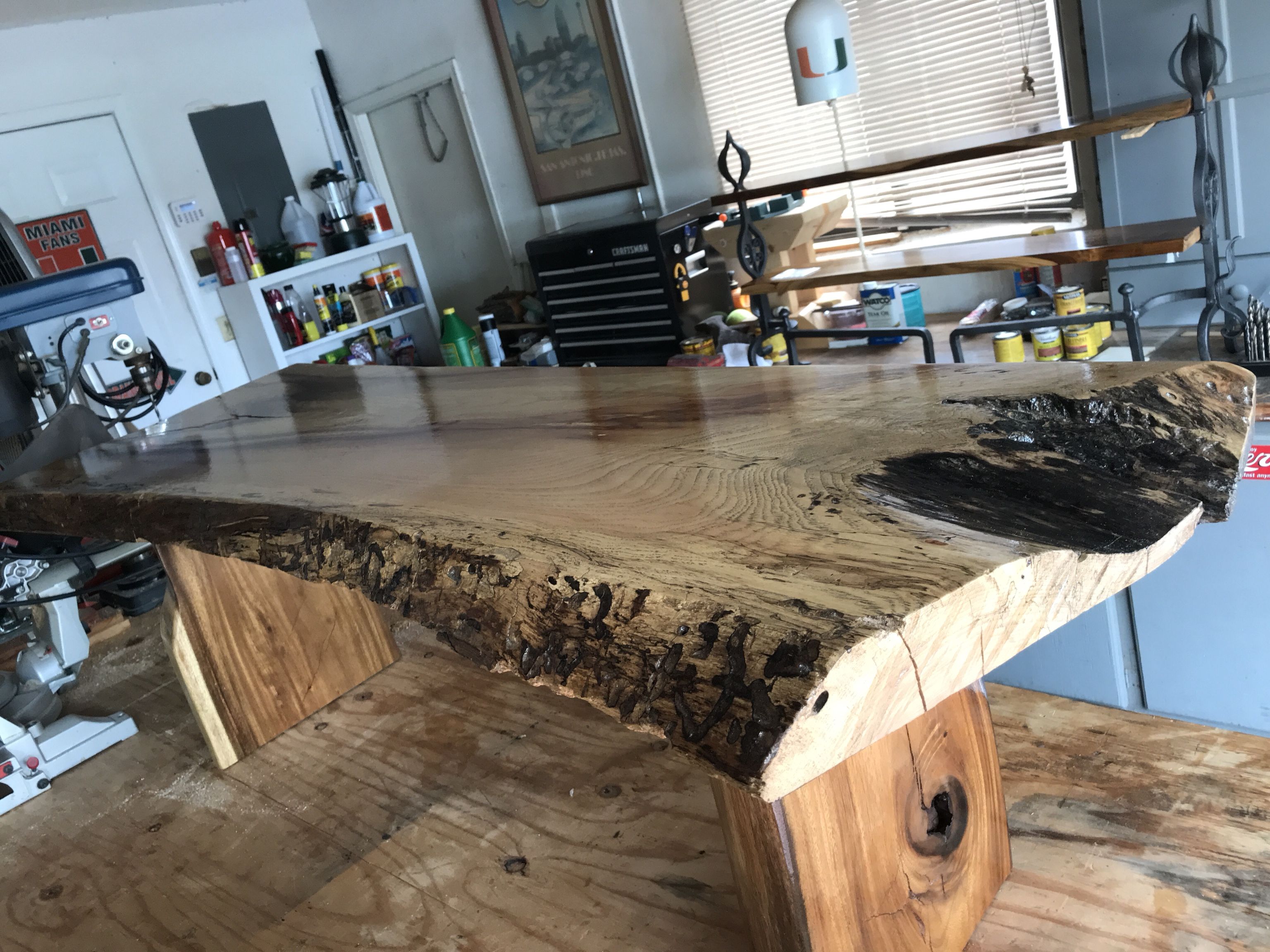 Live Edge/coffee Table New Custom Built Pecan Wood