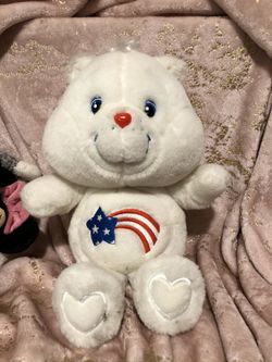 Patriotic Care Bear by Carlton Cards Care Bears plushie plush doll - presidential election - American pride - USA ! Flag tummy ! Stuffed animal ! Fre