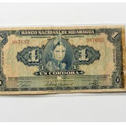 1945 Nicaragua 5 Córdoba Banknote – Vintage World Currency