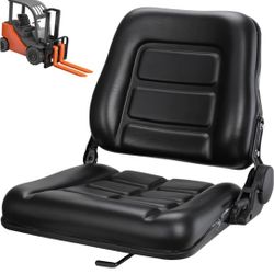 Universal Forklift Seat, Fold Down Forklift Seat with Adjustable Angle Backrest, Comfortable Leather Seat with High Resilience Sponge Filling, Seat fo