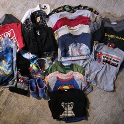 Lot Of 27 5T - 6T Clothing - Hats - Shoes - Headphones And More