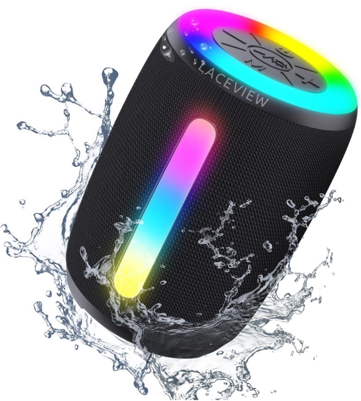 New In Box Bluetooth Speaker,IP68Waterproof with LED Lights,15W HD Stereo Wireless Speaker,BT5.3,MIC,TWS Pairing Function,12H Playtime for Party Campi