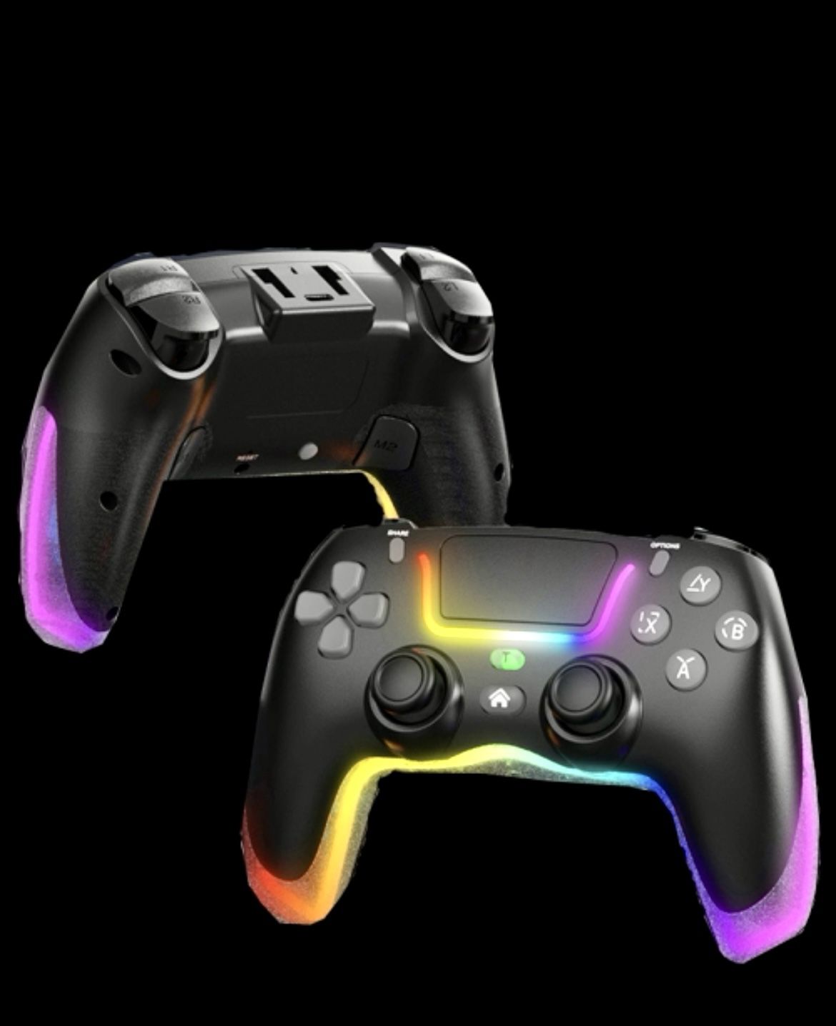 PS4 Dazzle Color Light Wireless Bluetooth Grip(Black)