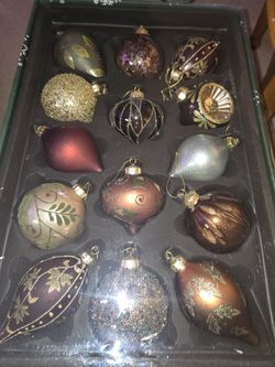 New 2 Boxes Of BEAUTIFUL glass Ornaments