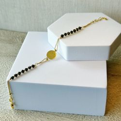 18k Gold plated black Swavroski bracelet