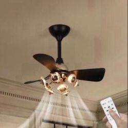 28 in. Smart Indoor Black Gold Acrylic Flower Low Profile Integrated LED Semi Flush Mount Ceiling Fan with Mute Remote
