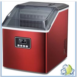 5436 Ice Maker Machine,40LBS/24H Countertop Ice Machine,Portable Ice Cube Makers with Self-Cleaning,Easy-to-Control LCD Display,See-Through Lid