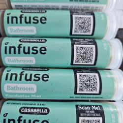 New 5-Pack Of Casabella Infuse Bathroom Cleaning Spray Refills - Eucalyptus Mint
