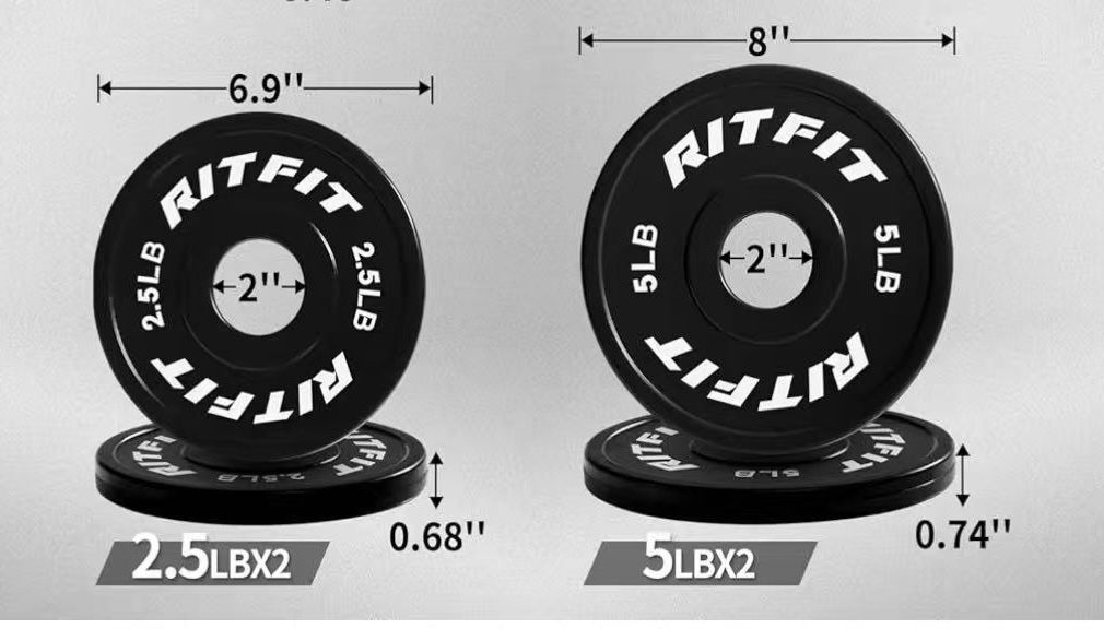 😀 3 Set(Pair of 10LB&Pair of 5LB&Pair of 2.5LB) RitFit Bumper Plates, Fleck-Rubber Weight Plates with Steel Insert, 2-inch Olympic Weight Plates 