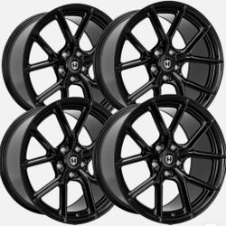 (Set of 4) Curva Flow Forged CFF70 18x8.5 5x108 +35mm Gloss Black Wheels Rims