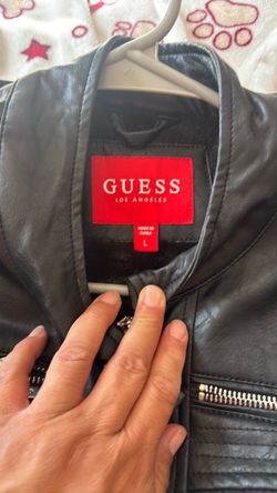 Guess Los Angeles Faux Leather Moto Jacket – Size L