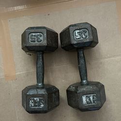 Pair Of 35 Lb Dumbbells 