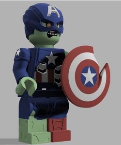 Giant Zombie Captain America Lego CUSTOM