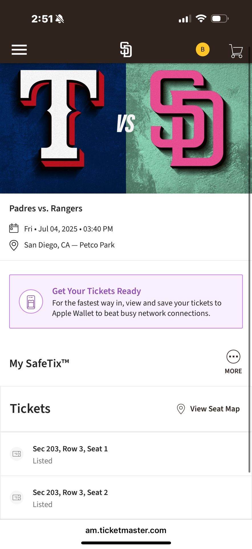 Padres Vs. Rangers July 4th And 5th