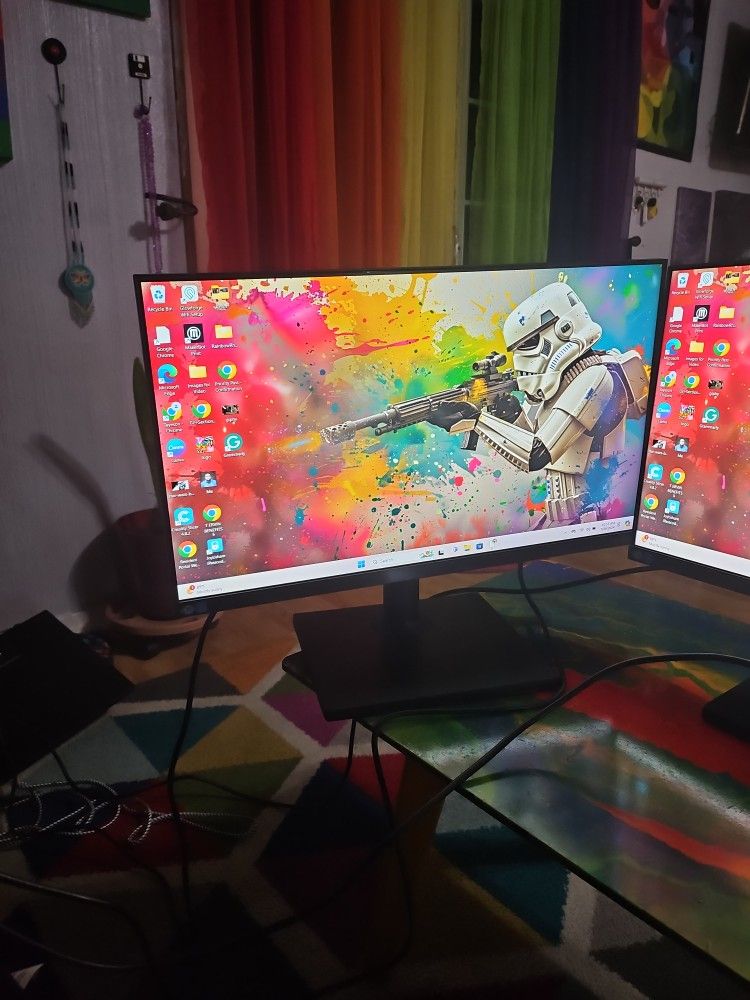 2 Samsung Wide Screen monitors