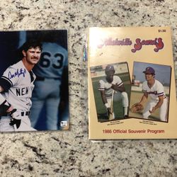 Don Mattingly Autographed 8x10 & Nashville Sounds Program