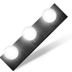 Lighting Three Light Vanity Strip - Hollywood Style Mirror Fixture with Black Plates – Salon-Grade Accessories for Bedroom, Bathroom, Dressing Room, b