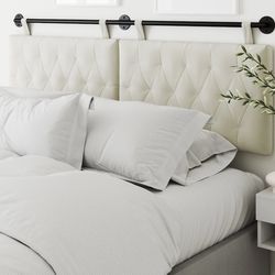 King Size Cream Wall Mounted Headboard