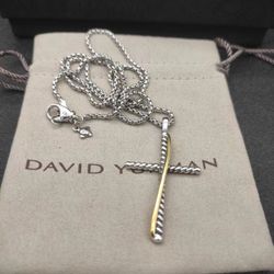 David Yurman Cross Pendant Sterling Silver Necklace