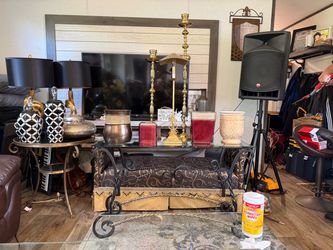 Brass candle sticks/lamp/urn(vases)