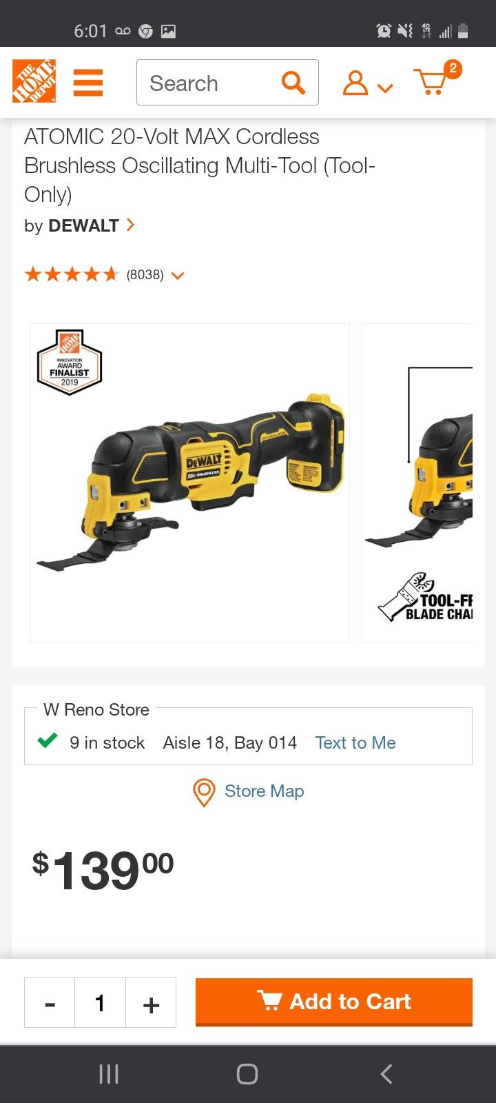 Dewalt XR Multi Tool 20v Max *TOOL ONLY *