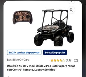 Realtree XD UTV Ride-On 24v for kids with remote control