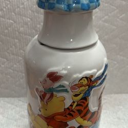Disney Winnie The Pooh & Friends Tiger Piglet Embossed Ceramic Milk Bottle Jug