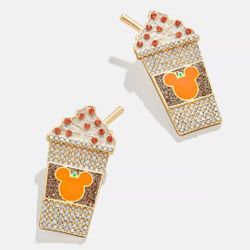 Disney X Baublebar Mickey Mouse Ears Pumpkin Spice Earrings NEW Fall Earrings