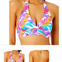 Anne Cole Marilyn Printed Halter Bikini Top, D & M