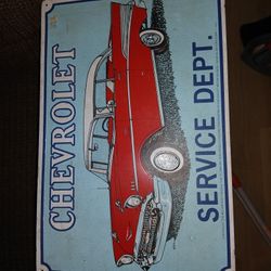 Vintage Metal Chevrolet Chevy Sign