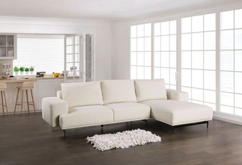 Brand New Linen White Modern Style Sectional Sofa