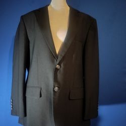 Haggar Clothing Company Dark Grey Men's 2 Button Travel Performance Blazer (Size 42S)