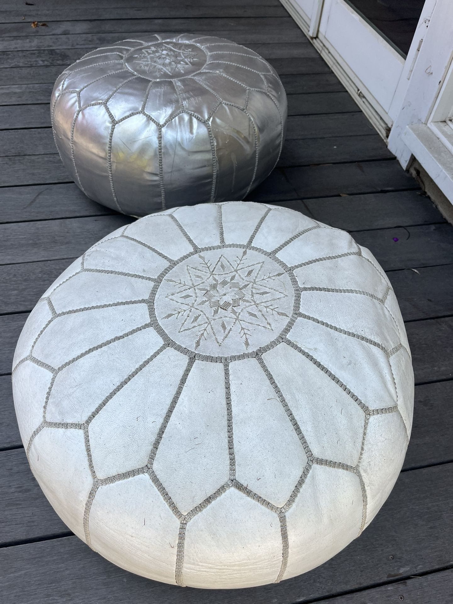 2 Ottoman Puffs For Bedroom Or Den 