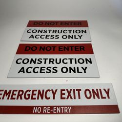 Bulk Lot Aluminum Construction & Emergency Exit Signs – Adhesive Backed