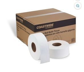 Staples Coastwide Professional Jumbo Roll Bath Tissue 2-ply White 12 rolls/case (BPR26215)