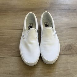 White Vans Slip Ons