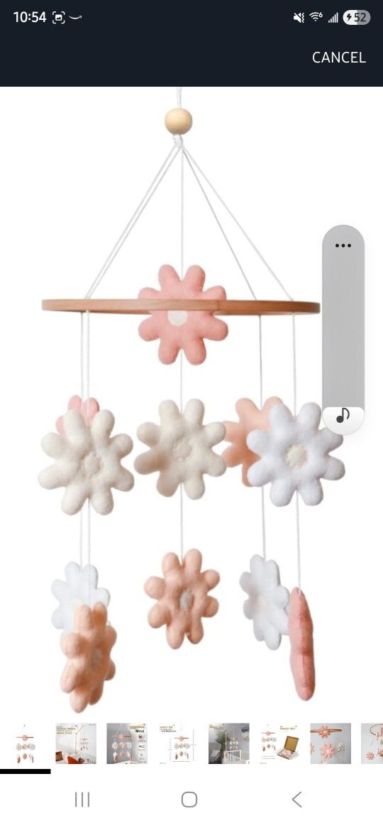 Baby Mobile for Crib - Handmade Flower Nursery Mobile for Girls - Crib Décor