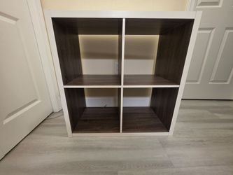 Target Threshold 4-Cube Storage Organizer White with Wood Accents
