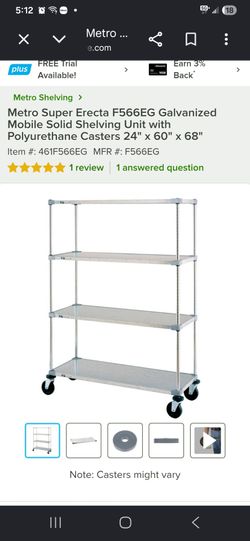 Metro six shelves cart with wheels