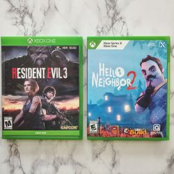 Resident Evil 3 And Hello Neighbor 2 for XBOX ONE EXCELLENT CONDITIONS 