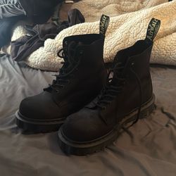 Black Doc Martens Size 9 Made In England Real Leather Boots Worn Once