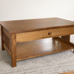 Mission-style solid wood coffee table