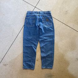 Carhartt B17 STW Jeans Mens 36x30 Blue Denim Relaxed Fit Straight Leg Workwear