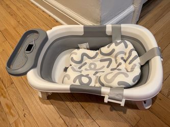 Foldable Baby Bathtub with Cushion Insert