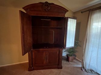 Wood TV Armoire Entertainment Cabinet
