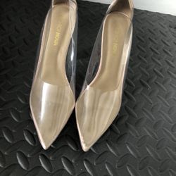 Clear & Beige Heels 