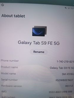 Galaxy Tab S9 Fe (Verizon) Wifi And Calling 128gb