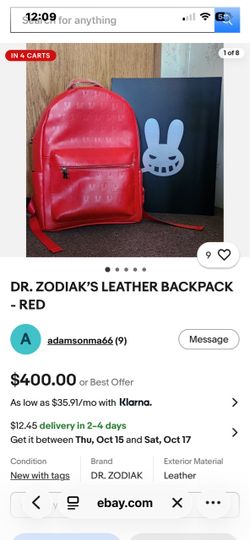 Dr. Zodiak red leather backpack