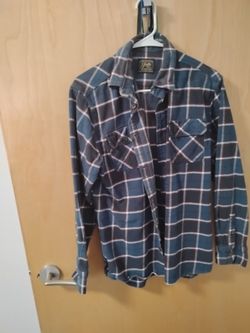 Med Men's Plaid Flannel Button-Up flannel Shirt