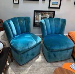 Teal Velvet Accent Chairs
